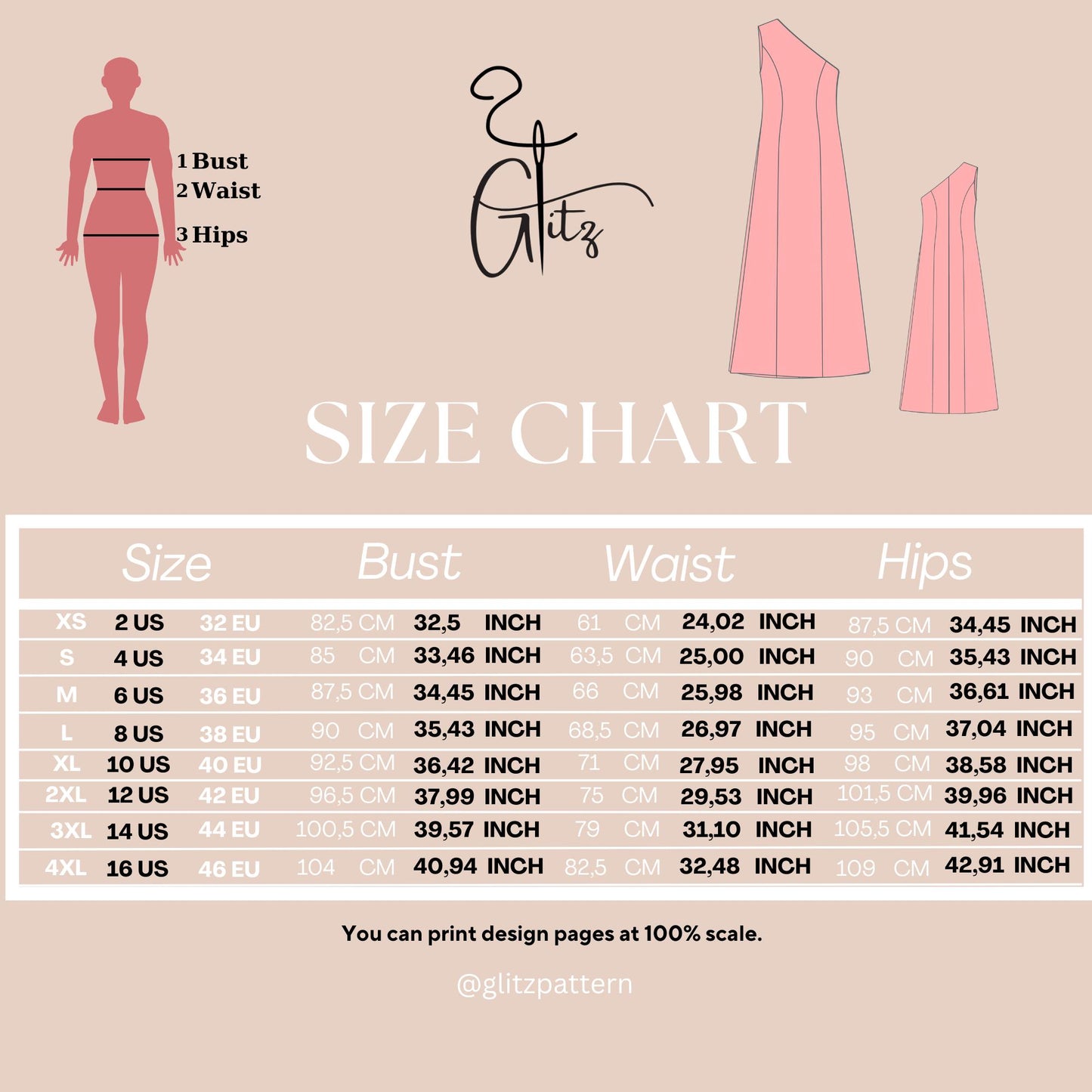 One Shoulder Maxi Tent Summer Dress Sewing Pattern PDF Prom Dress