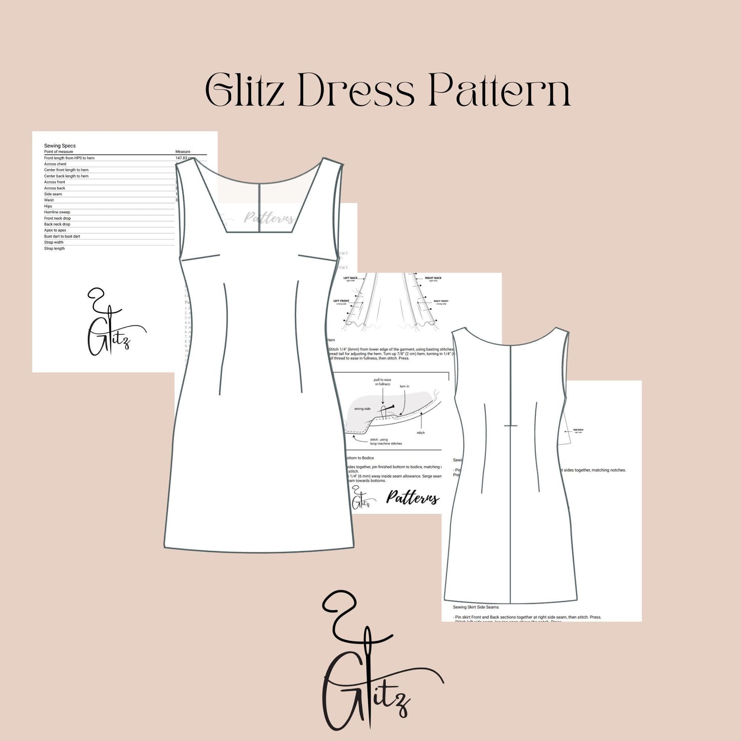 Mini Evening Dress Sewing Pattern Square Neck Mini Dress Easy Sewing Pattern