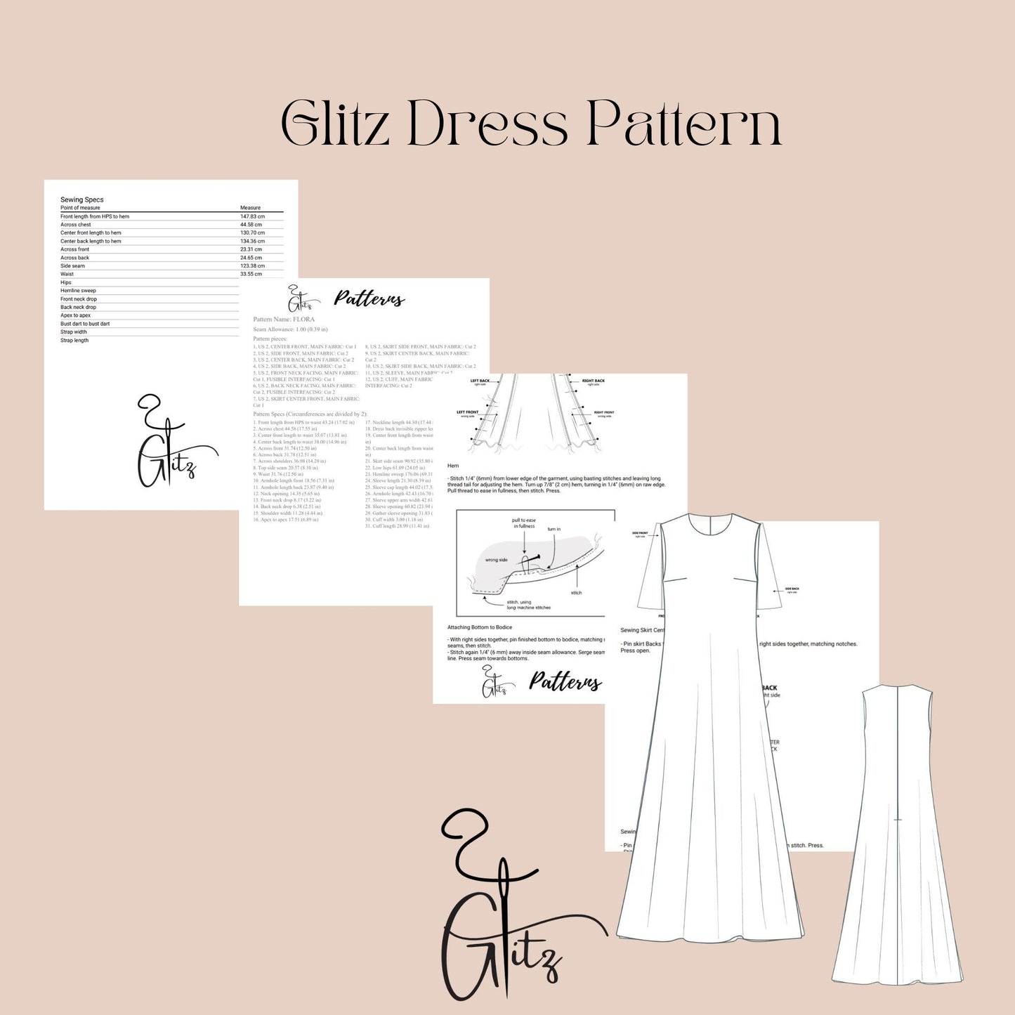 Sleeveless Linen Maxi Dress Long Summer Tent Dress Easy Dress Pattern PDF Digital Sewing Pattern