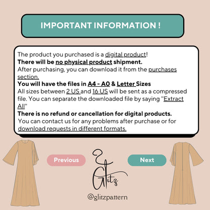 Hijab Muslim Dress Sewing Pattern Modest Dress Maxi Dress Pattern Easy Sewing Pattern