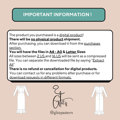 Long Sleeve Flounce Skirt Evening Dress Sewing Pattern Pencil Cocktail Dress Pattern Women Dress Pattern