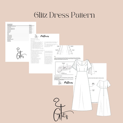 Minimalist Bridal Gown with Scoop Neck and Flutter Sleeves Boho Bridal Dress Easy Sewing Pattern