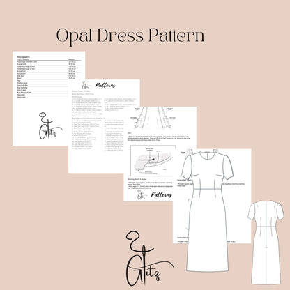 Opal Midi Bridal Dress Sewing Pattern Midi Bridesmaid Cocktail Dress