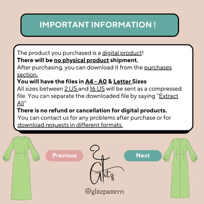 A Line Evening Dress Sewing Pattern Cocktail Dress Pattern Long Sleeve Dress